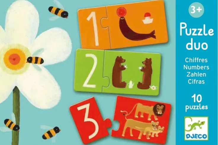 Pussel duo - siffror & djur