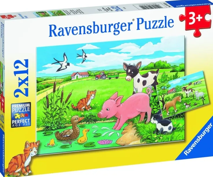 Pussel 2x12 bitar Baby Farm Animals