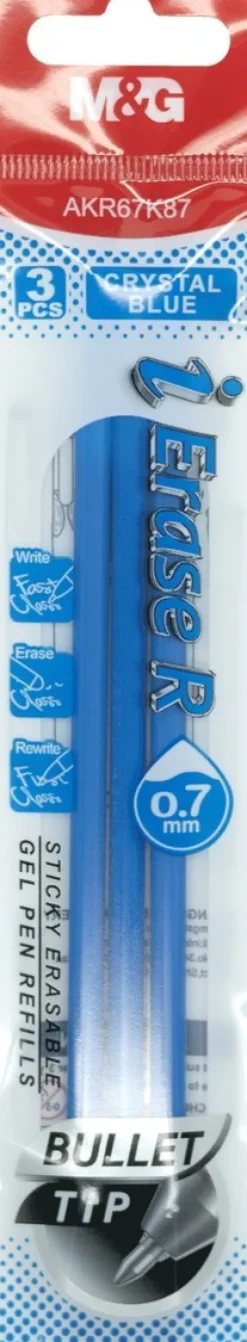 Refill 0,7 M&G raderbar 3-pack blå