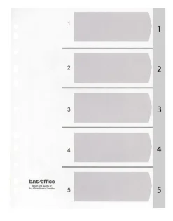 Register A4 1-5 plast grå