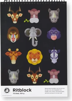 Ritblock A4 - Vilda djur