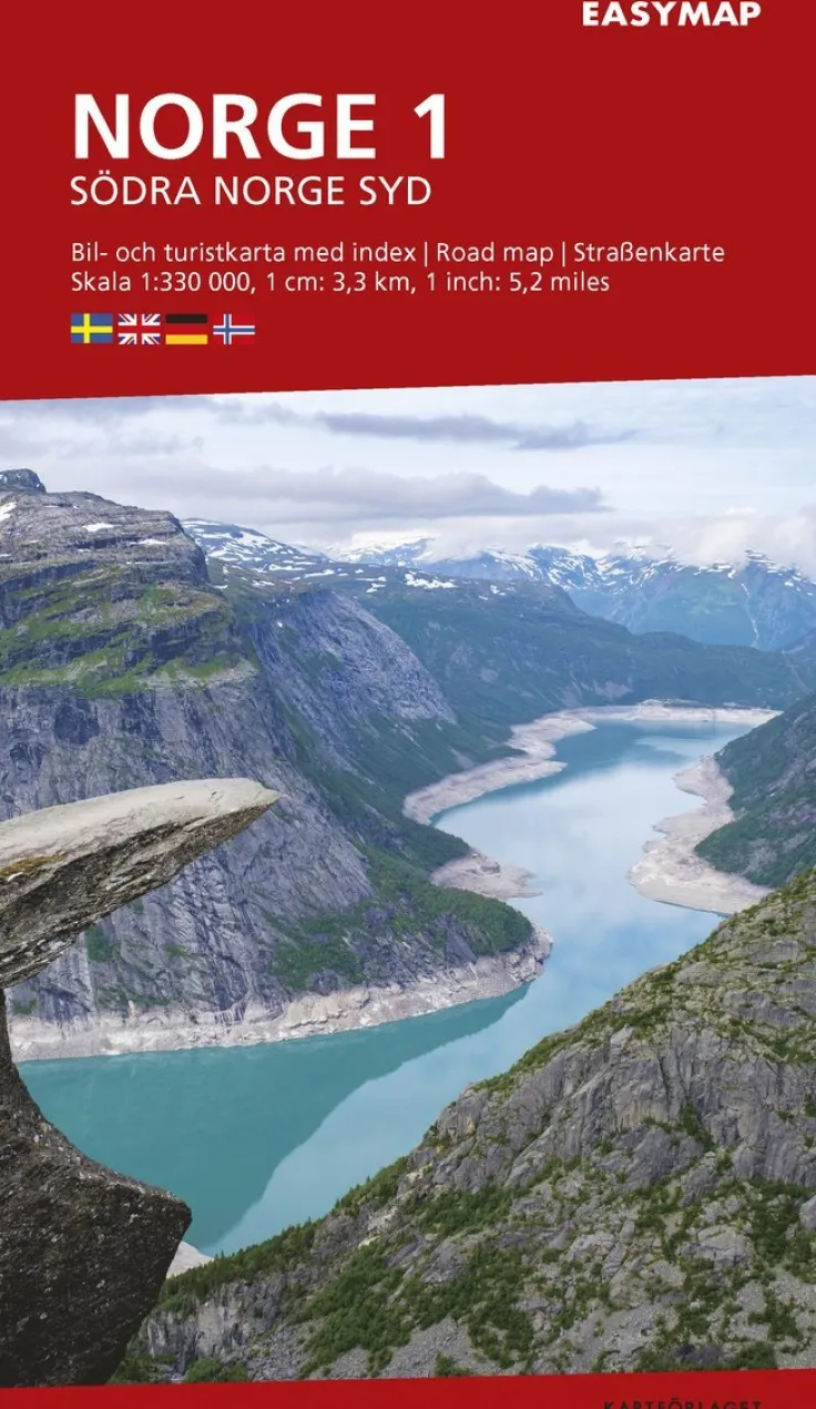 Södra Norge 1 syd EasyMap, 1:320 000