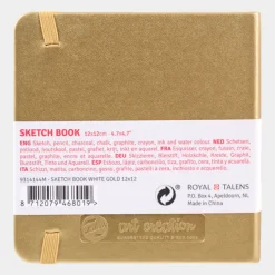 Skissbok 12x12cm Art Creation guld