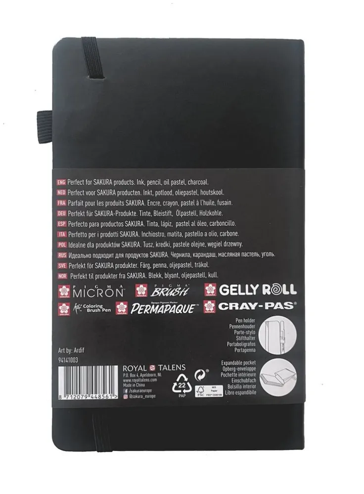 Skissbok 13x21cm Sakura vitt papper