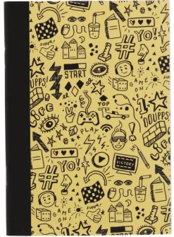 Skrivhäfte A5 linjerad Game gul