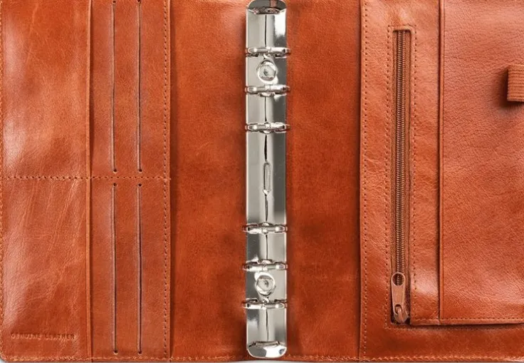 Systemkalender Regent skinn brun