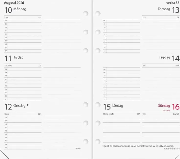 Systemkalender Regent skinn brun