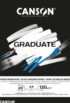 Teckningsblock A4 svart papper 120g 20 blad