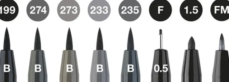 Tuschpenna PITT Artist Pen 8-pack grå & svart