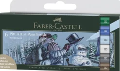 Tuschpenna PITT Artist Pen Brush 6-pack vinterfärger