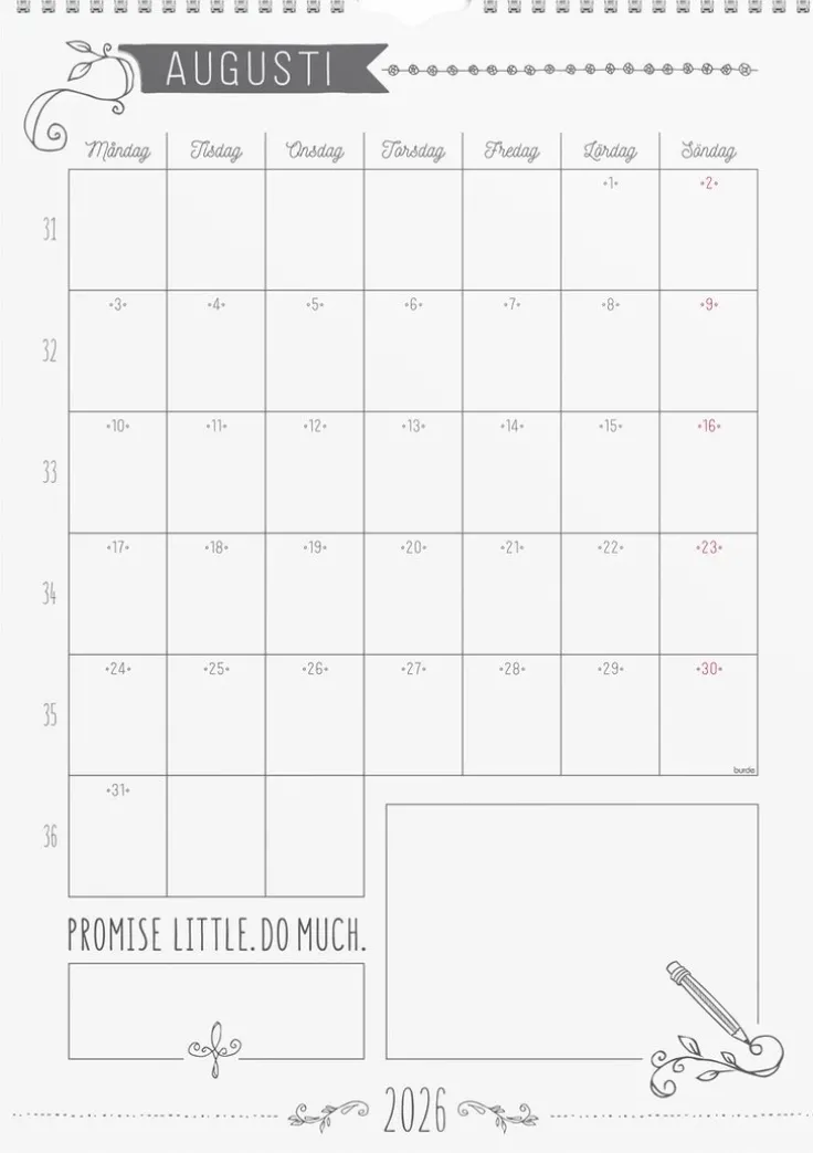 Väggkalender 2026 Doodle