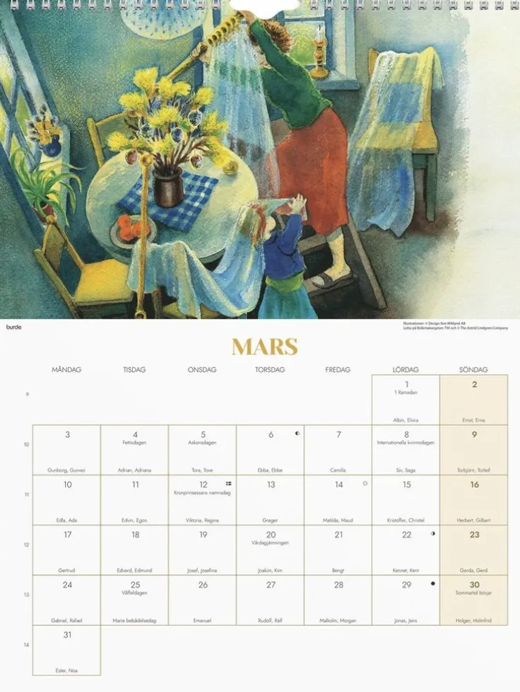 Väggkalender 2025 Ilon Wikland