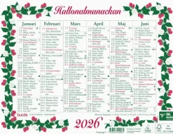 Väggkalender 2026 Lilla Hallonalmanackan