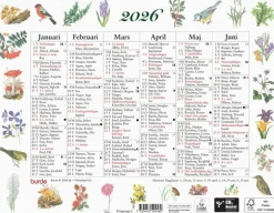 Väggkalender 2026 Lilla Naturalmanackan