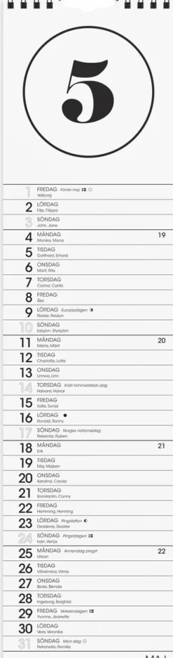 Väggkalender 2026 Simple
